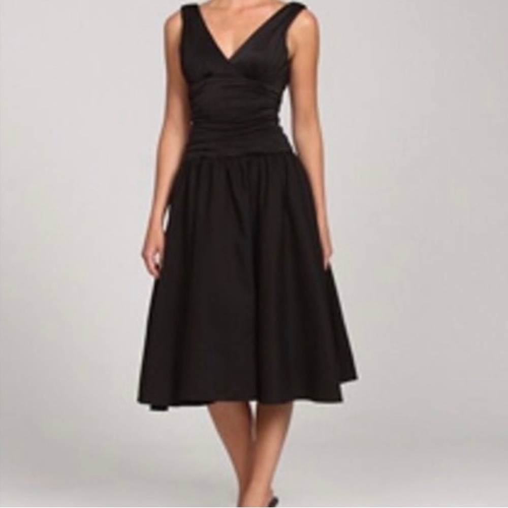Max and Cleo Black A-Line Midi Dress Size 4 EUC - Picture 1 of 15
